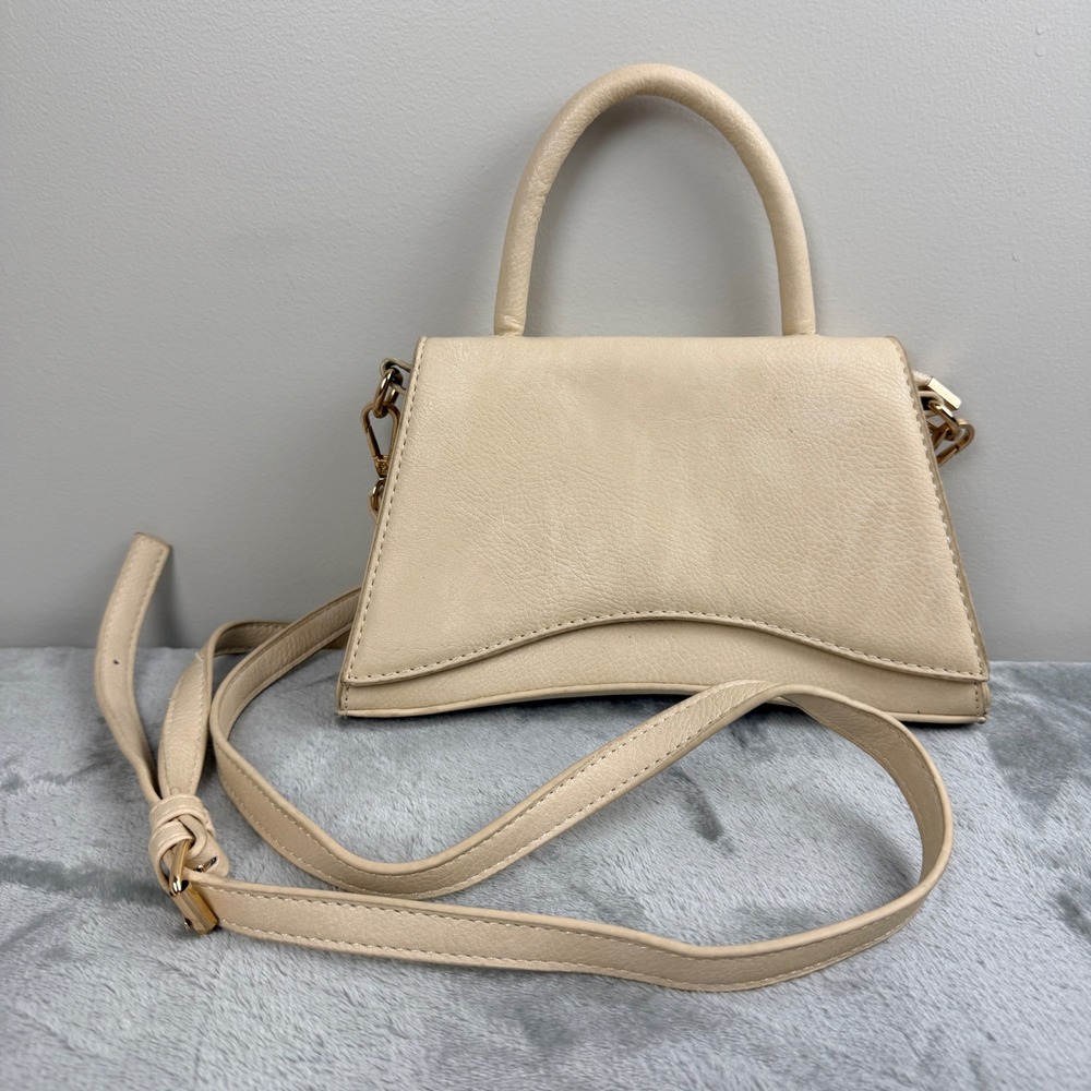 Unbranded Cream Hourglass Shape Mini Crossbody Bag‎ Top Handle Purse